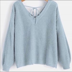 Zaful light blue tied sweater